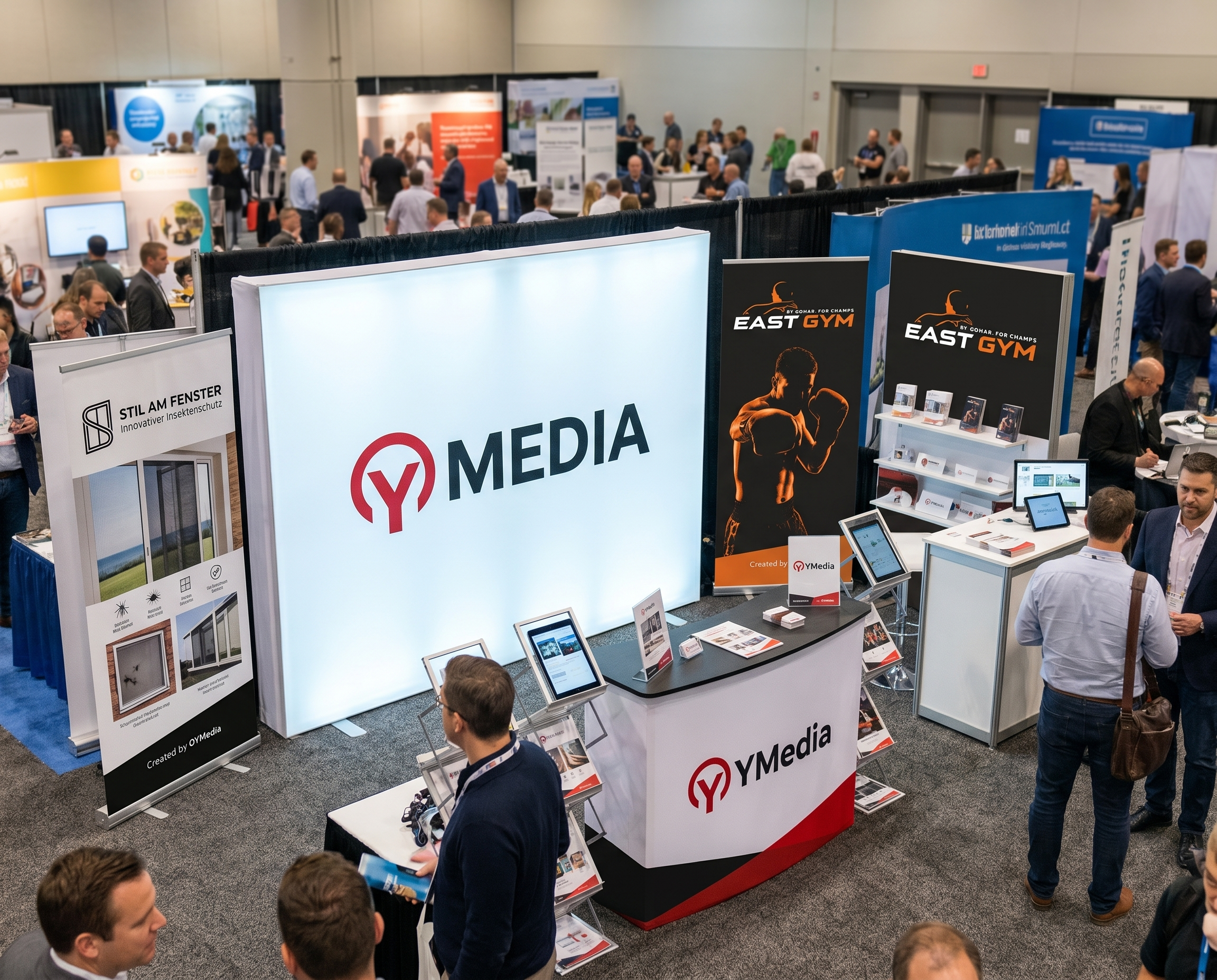 OYMedia Eventausstattung Messestand Beachflags